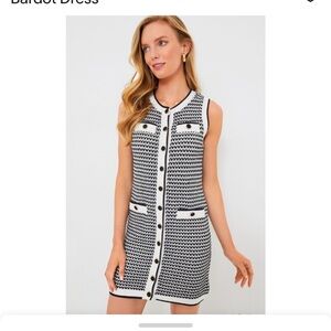 Navy and White Sleeveless Dress